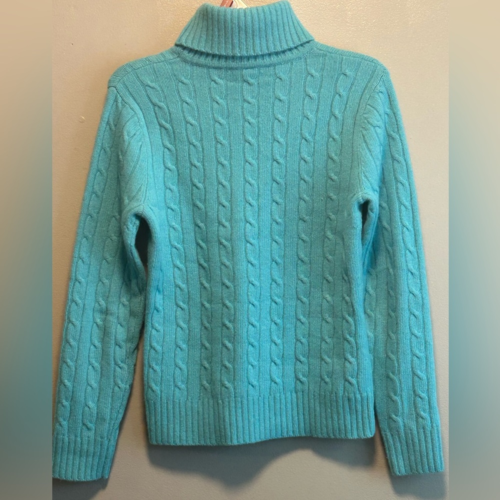 Jones New York Signature Lite Blue Turtleneck Sweater Size petite